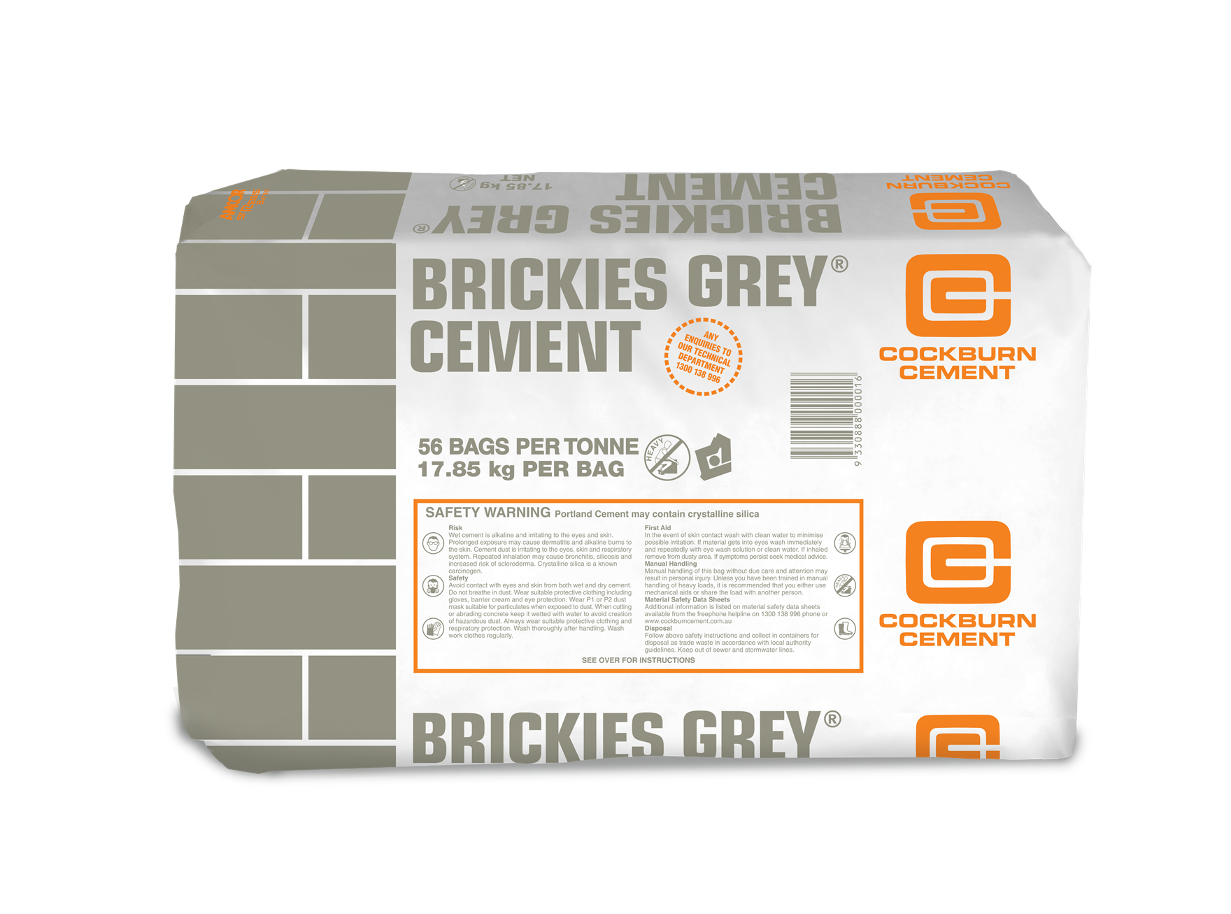 Cement Products Cockburn Cement / Brickies Grey / 17.85kg